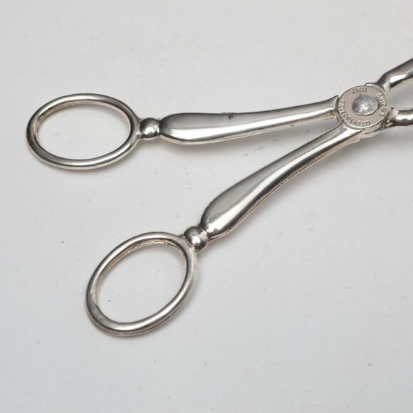 Vintage Silver Plate Salad Tongs Dinner Party Italy EP Zinc Retro Serve Ware MCM - Picture 7 of 12